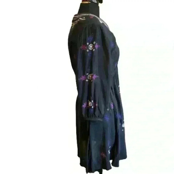 Free People Embroidered Peasant Long Sleeve Boho Dress Embroidered Tunic Top SP - Picture 4 of 6